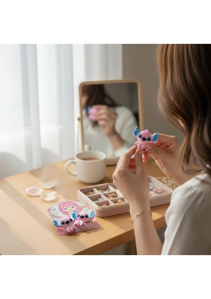 2'li Set Stitch Figürlü Toka - Pembe modelleri
