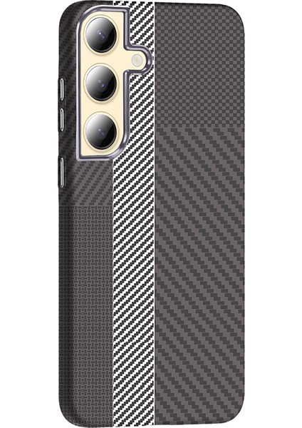 Galaxy S24 Kılıf M-Safe Şarj Özellikli Karbon Fiber Görünümlü N7TH Gros Kapak - Desert Titanyum modelleri