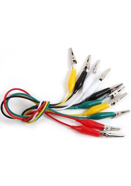 10 Adet - Kablolu Krokodil Test Kablosu Timsah Ağızlı - 45CM modelleri