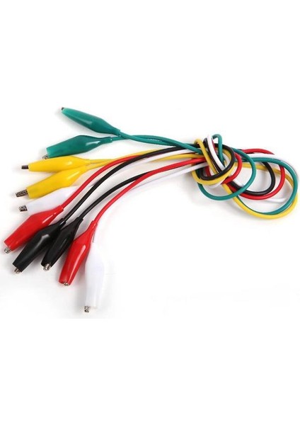 10 Adet - Kablolu Krokodil Test Kablosu Timsah Ağızlı - 45CM fırsatları