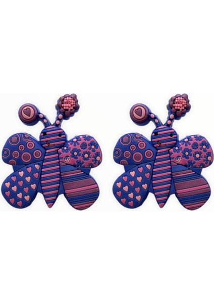 2'li Plastik Mor Kelebek Çocuk Düğme Mobilya Kulp modelleri