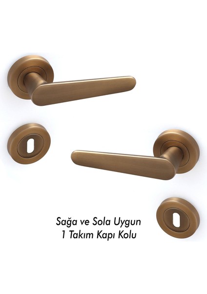 Oda Kapı Kolu Daire Rozetli Antik Sarı Sürgülü ve Çelik Kapı Kulpu Uyumlu Sağ Sol Uygun Kolları fiyatları