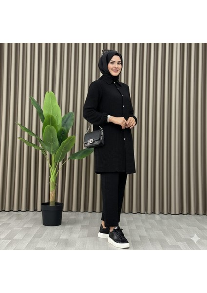 Tesettür Günlük Rahat Ikili Düğmeli Tunik Pantolon Takım