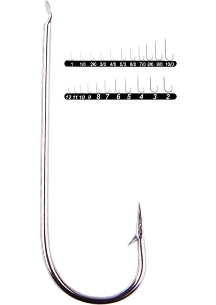 1302 P@lalı Düz Olta Iğnesi 100'LÜ Kutu Nikel No:7