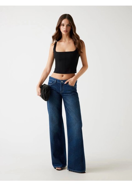 Slouchy Kadın Lacivert Regular Fit Jean W5BA1DD0741-CSSN