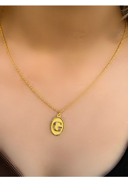 14 Ayar Ayar Altın Oval G Harfli Kolye fiyatları