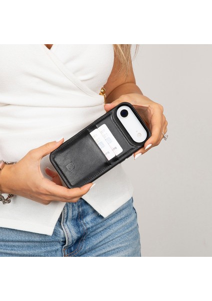 , Apple iPhone Air Için, Hakiki Deri, El Yapımı Kartlıklı Kılıf, Iç Yüzeyi Kadife, Kömür Siyahı fiyatları