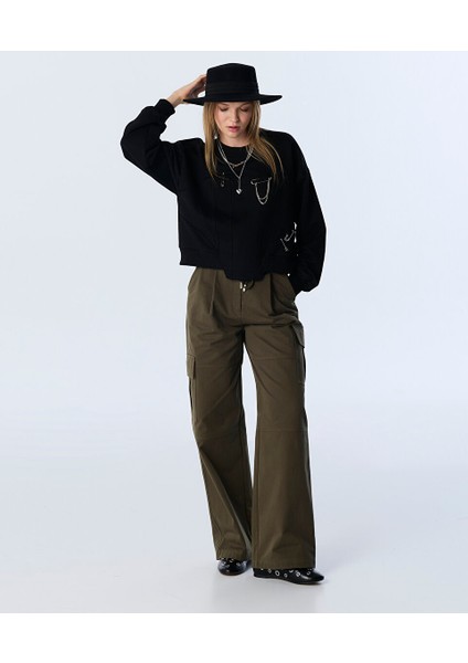 Karma Metal Aksesuarlı Sweatshırt TW6250091058001 fırsatları