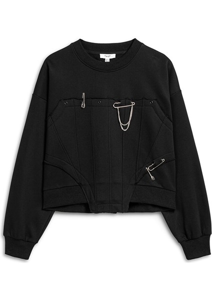 Karma Metal Aksesuarlı Sweatshırt TW6250091058001 indirimleri