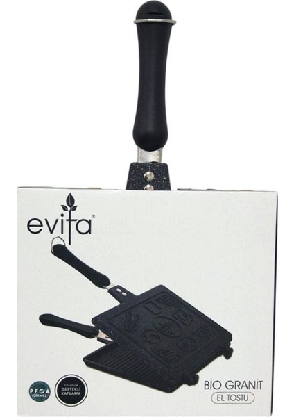 Bio Granit Ocak Üstü El Tost Makinesi Siyah