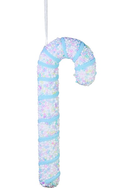 Yılbaşı Süsü Pastel Renk Baston Mavi Pembe 25 cm