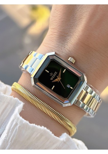 2 Yıl Garantili Çelik Kordon 3 Atm Suya Dayanıklı Kadın Kol Saati+Bileklik BYW.115402.3