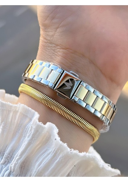 2 Yıl Garantili Çelik Kordon 3 Atm Suya Dayanıklı Kadın Kol Saati+Bileklik BYW.115402.3 modelleri