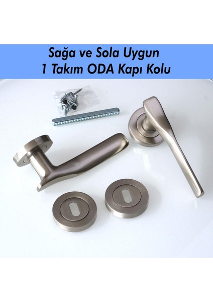 Saten Rozetli Oda Kapı Kolu Sürgülü ve Çelik Kapı Kulpu Uyumlu Daire Sağa Sola Uygun Kolları indirimleri