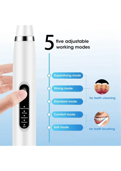 Elektrikli Diş Temizleyici Diş Beyazlatma ve Temizleme Cihazı Su Geçirmez Tartar Temizleyici Ferah Nefes Ağız Bakımı, Siyah (1 Adet Başlık) (Yurt Dışından) indirimleri