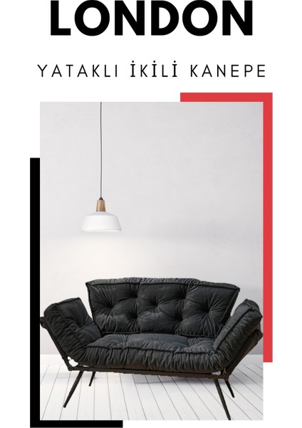 London Signature Edition | Luxury Convertible Sofa | Yatak Olabilen Mekanizmalı Ikili Kanepe | Uzun Ömürlü Koltuk