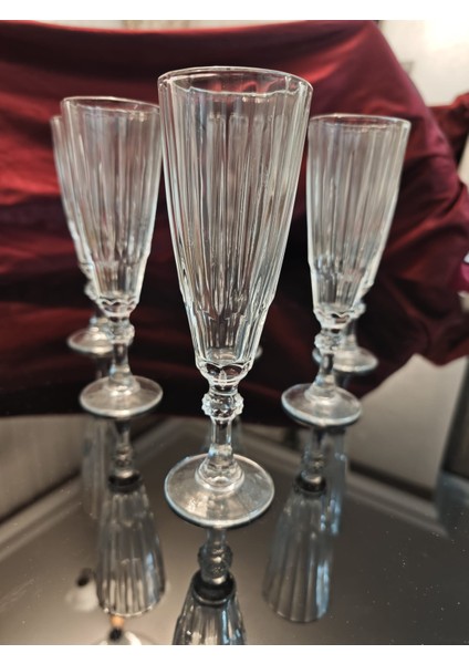 El Yapımı Roma Ayaklı Kahve Yanı Su Bardağı - 140 ml Roma Orkide 6 Adet Ayaklı Kahve Yanı Bardak modelleri