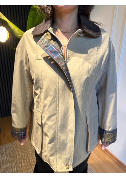 Jeryy Astar Detaylı Kadife Yaka Ceket Bej