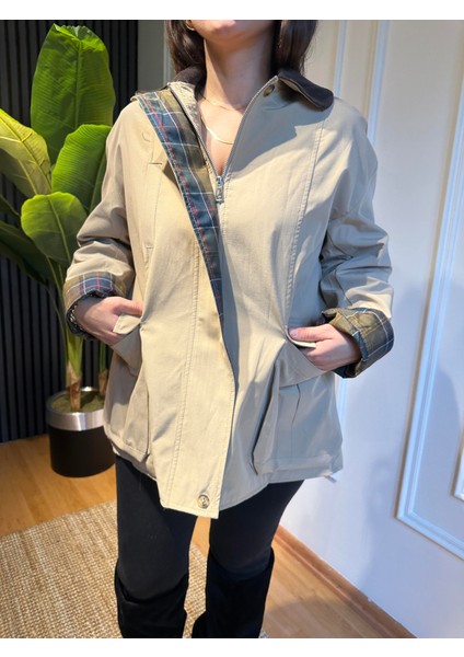 Jeryy Astar Detaylı Kadife Yaka Ceket Bej