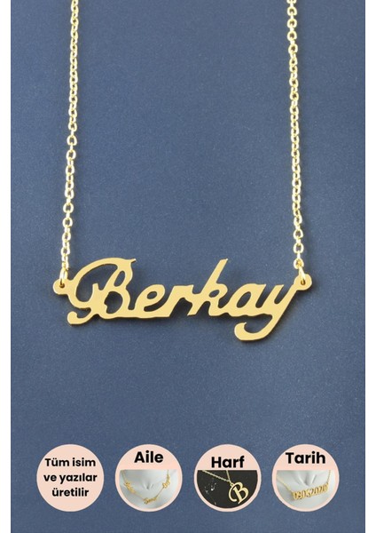 Wizard Berkay Isimli Kolye-Sarı fiyatları