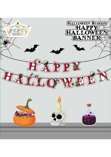 Happy Hallowen Cadılar Bayramı Dekoratif Banner