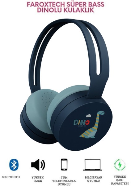 Dinozor Kulaklık | Çocuk Kulaklığı | Yumuşak ve Sağlam Yapı | Bluetooth | Süper Bass | Mikrofon fiyatları