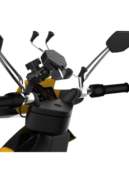 USB Şarjlı Ayna Bağlantılı Motosiklet Telefon Tutucu Motor Telefon Tutacağı