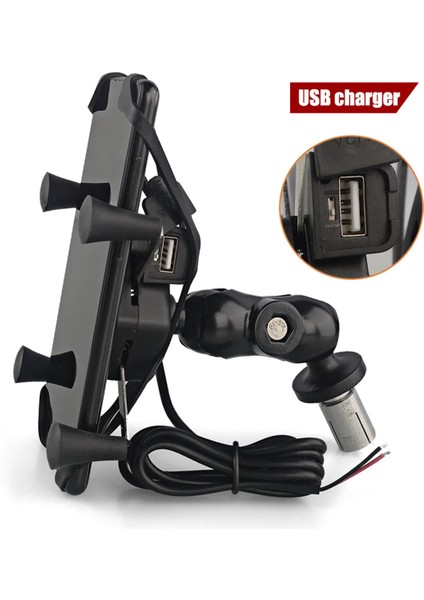 USB Şarjlı Ayna Bağlantılı Motosiklet Telefon Tutucu Motor Telefon Tutacağı fırsatları