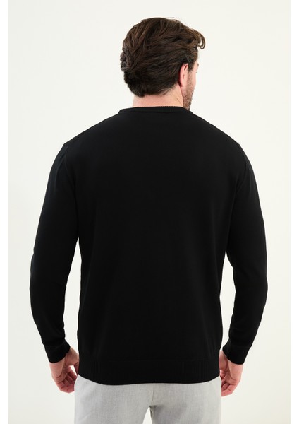 Desenli Slim Fit Bisiklet Yaka Erkek Triko Kazak modelleri