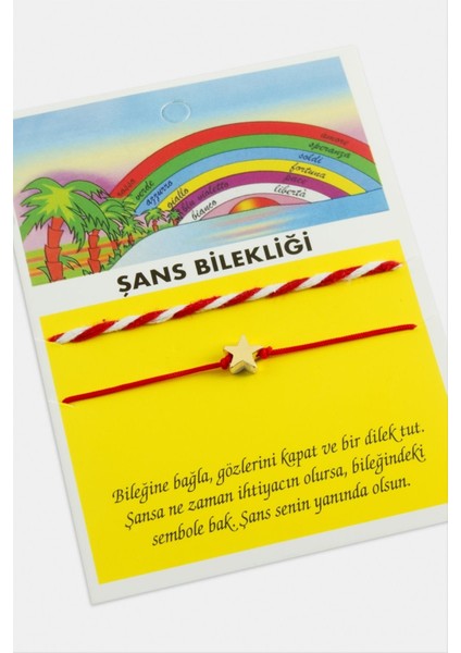 Wizard Yıldız Şans Ip Bileklik-Kırmızı