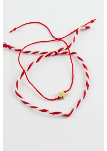 Wizard Yıldız Şans Ip Bileklik-Kırmızı fiyatları