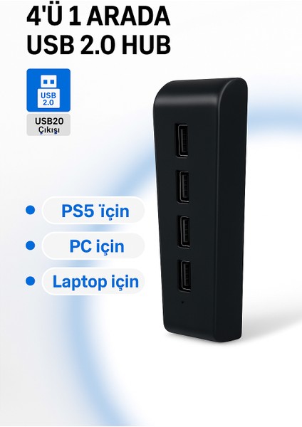 Ps5 Uyumlu 4 Port USB Hub – Çoklu Cihaz Bağlantı Ünitesi
