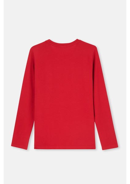 Kırmızı Kadın Uzun Kollu Pijama Tk. fırsatları