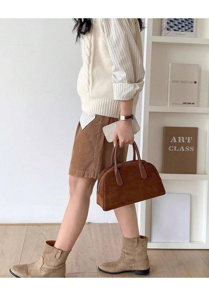 Sonbahar ve Kış Yeni Retro Çanta Niş Tasarım High-End Boston Kadın Çantası modelleri