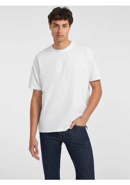 Jeans Erkek Beyaz Oversize Fit T-Shirt M4YI44K8FQ4-G011