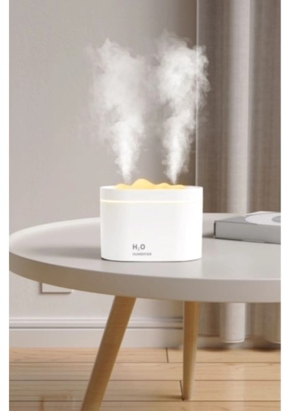 Humidifier 800 ml Ultrasonik Hava Nemlendirici Double Spray Buhar Makinesi ve Aroma Difüzörü
