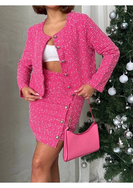 Ceketli Etek Takım Chl Kumaş Fuşya H24443 fırsatları