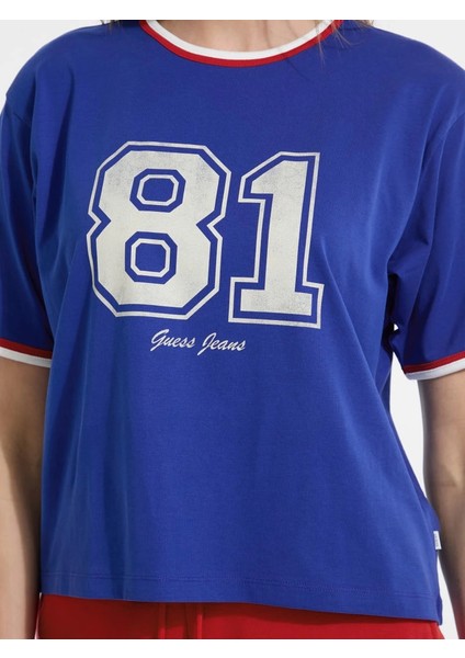 Jeans Kadın Mavi Boxy Fit T-Shirt W5YI19K8HM0-G7L5 modelleri