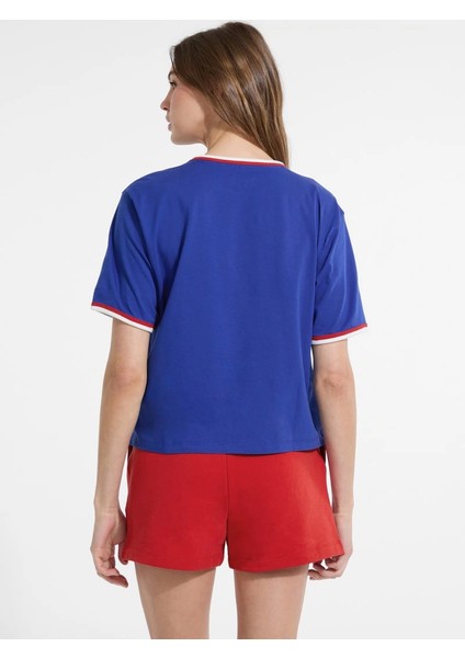 Jeans Kadın Mavi Boxy Fit T-Shirt W5YI19K8HM0-G7L5 fırsatları