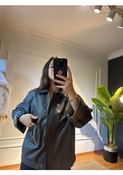 Jeryy Astar Detaylı Mum Dokulu Ceket Acı Kahve