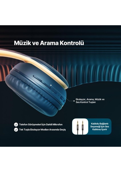 Soundlife On Kulaküstü Kablosuz Bluetooth Kulaklık Lacivert 2KM157 modelleri