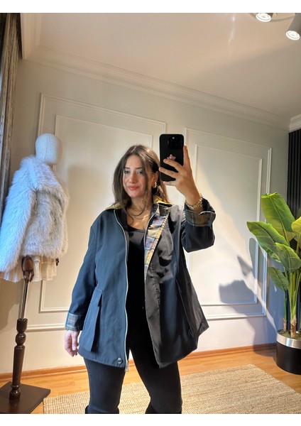 Jeryy Astar Detaylı Kadife Yaka Ceket Siyah