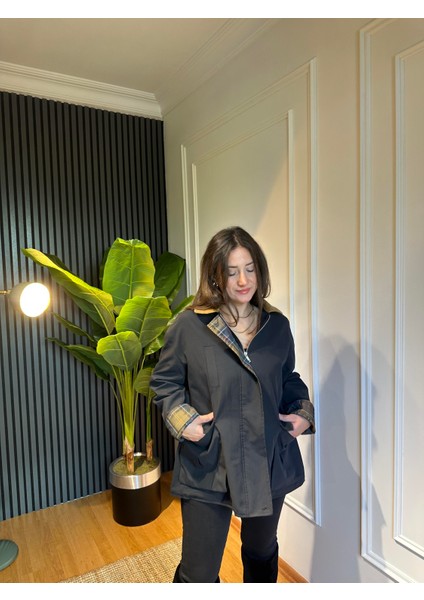 Jeryy Astar Detaylı Kadife Yaka Ceket Siyah