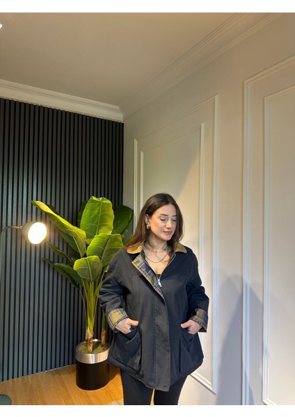 Jeryy Astar Detaylı Kadife Yaka Ceket Siyah