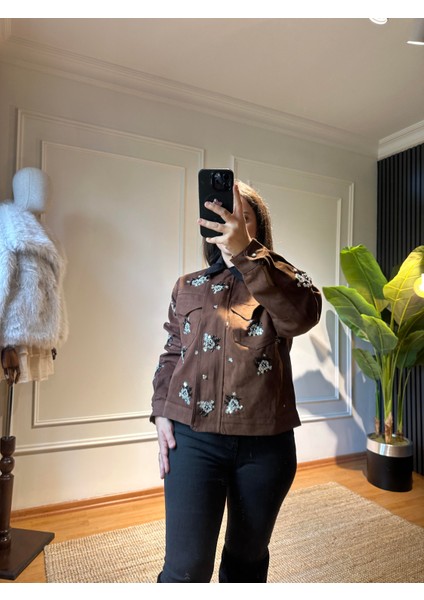 Nakış Işlemeli Gabardin Ceket