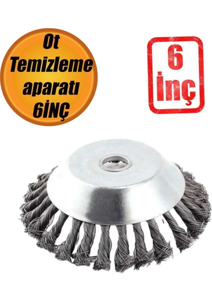 Kaldırım Temizleme Aparatı Yol Bahçe Taş Duvar Çıkmış Ot Süpürme Metal Motorlu Tırpan Misinası 6".