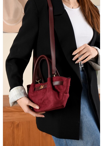 Kadın Kilit Detaylı Süet Mini Çanta fiyatları