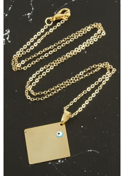 Wizard Kare Isim Yazılabilir Kolye-Sarı