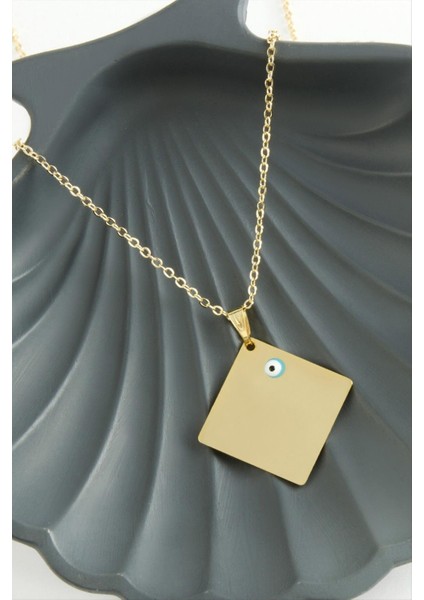 Wizard Kare Isim Yazılabilir Kolye-Sarı fiyatları