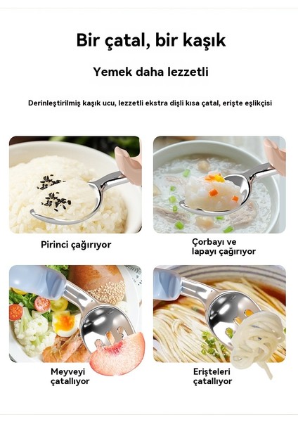 Bebek Bağımsız Beslenme Gıda Takviyesi Kaşığı, Bir Yaşındaki Bebek, Çocuk Paslanmaz Çelik Kısa Saplı Çatal ve Kaşık Yemeyi (Yurt Dışından) fırsatları